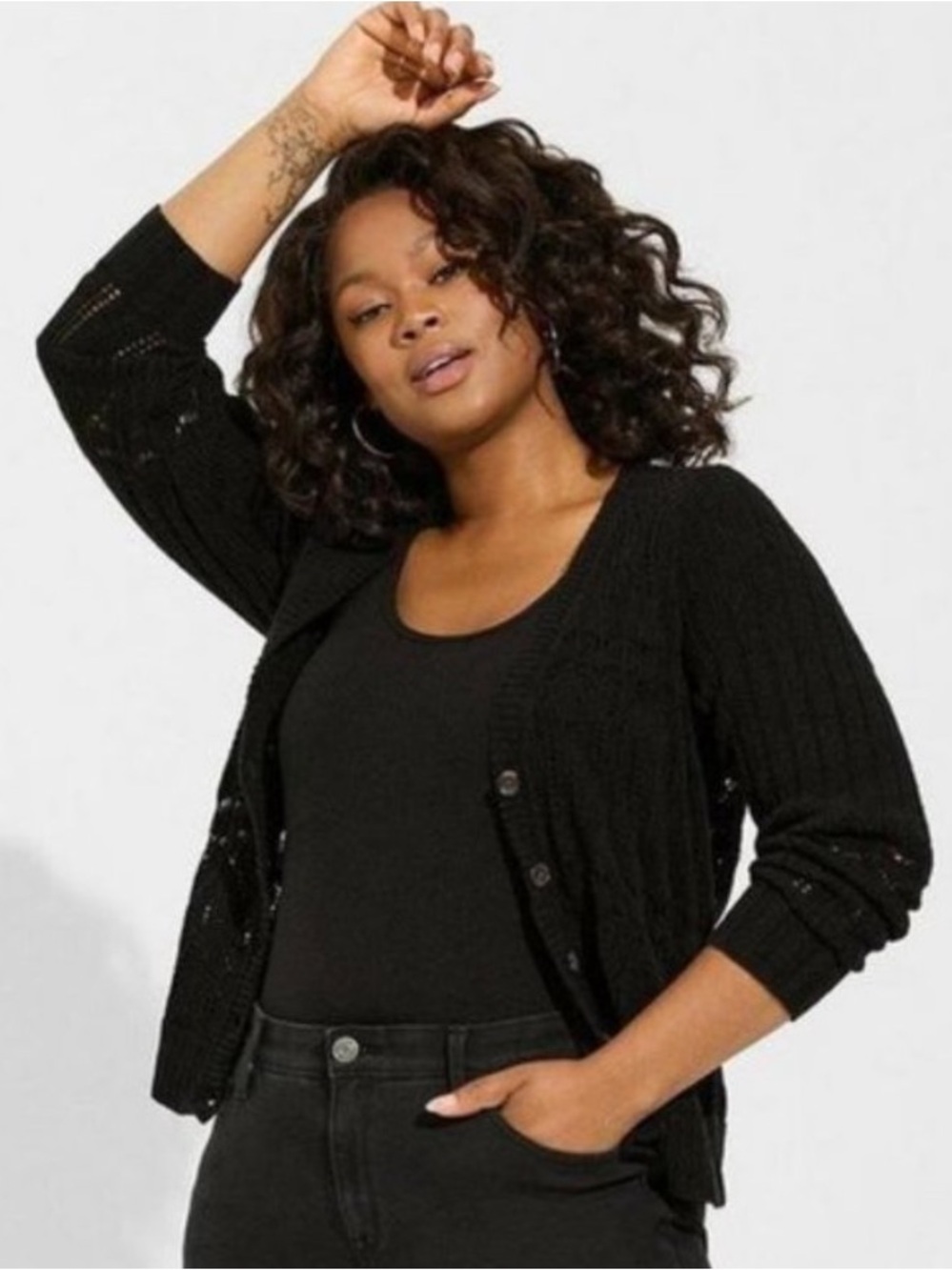 NWT Torrid POINTELLE CROPPED CARDIGAN V-NECK SWEATER 2 (18-20)